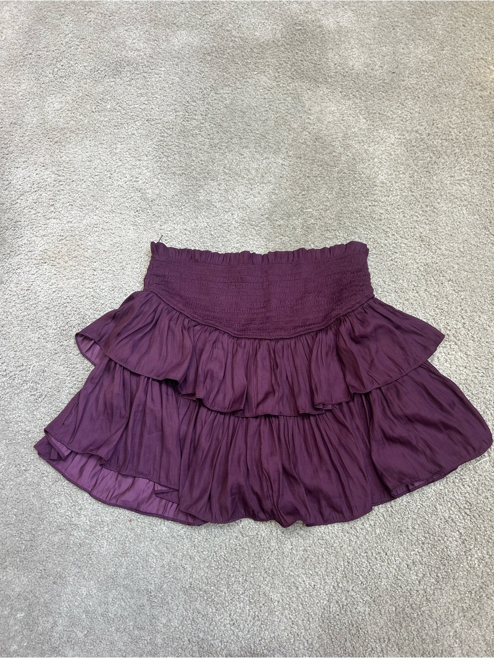 Mustard Seed Purple Tiered Ruffle Mini Skirt